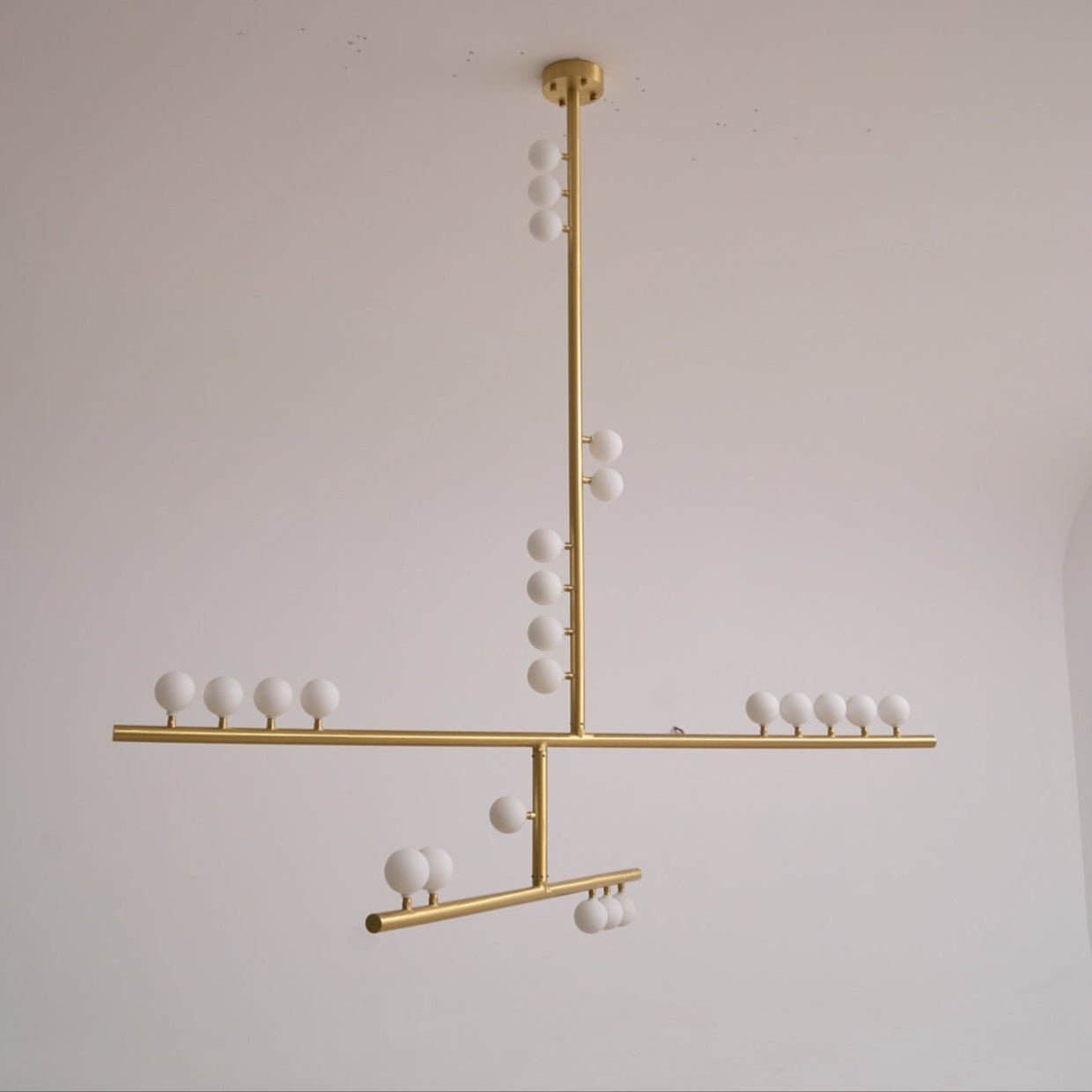 Miraview Brass Glass Drop Chandelier