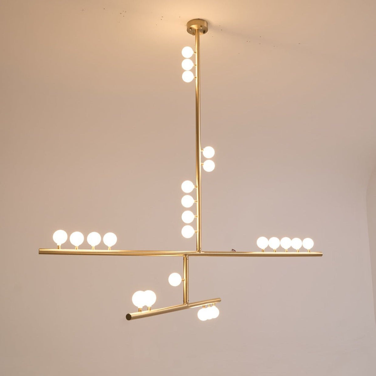 Miraview Brass Glass Drop Chandelier