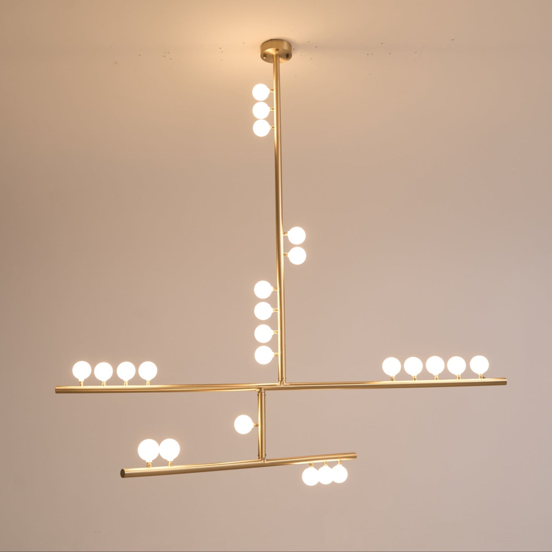 Miraview Brass Glass Drop Chandelier