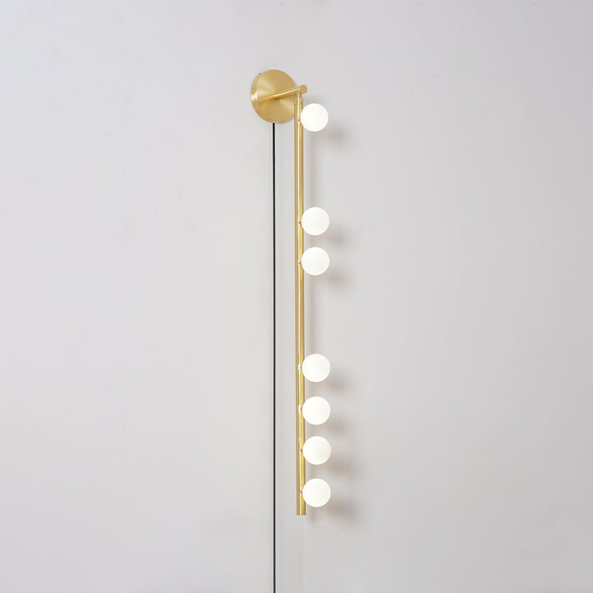 Pamela Tube Plug-in Brass Glass Wall Lamp