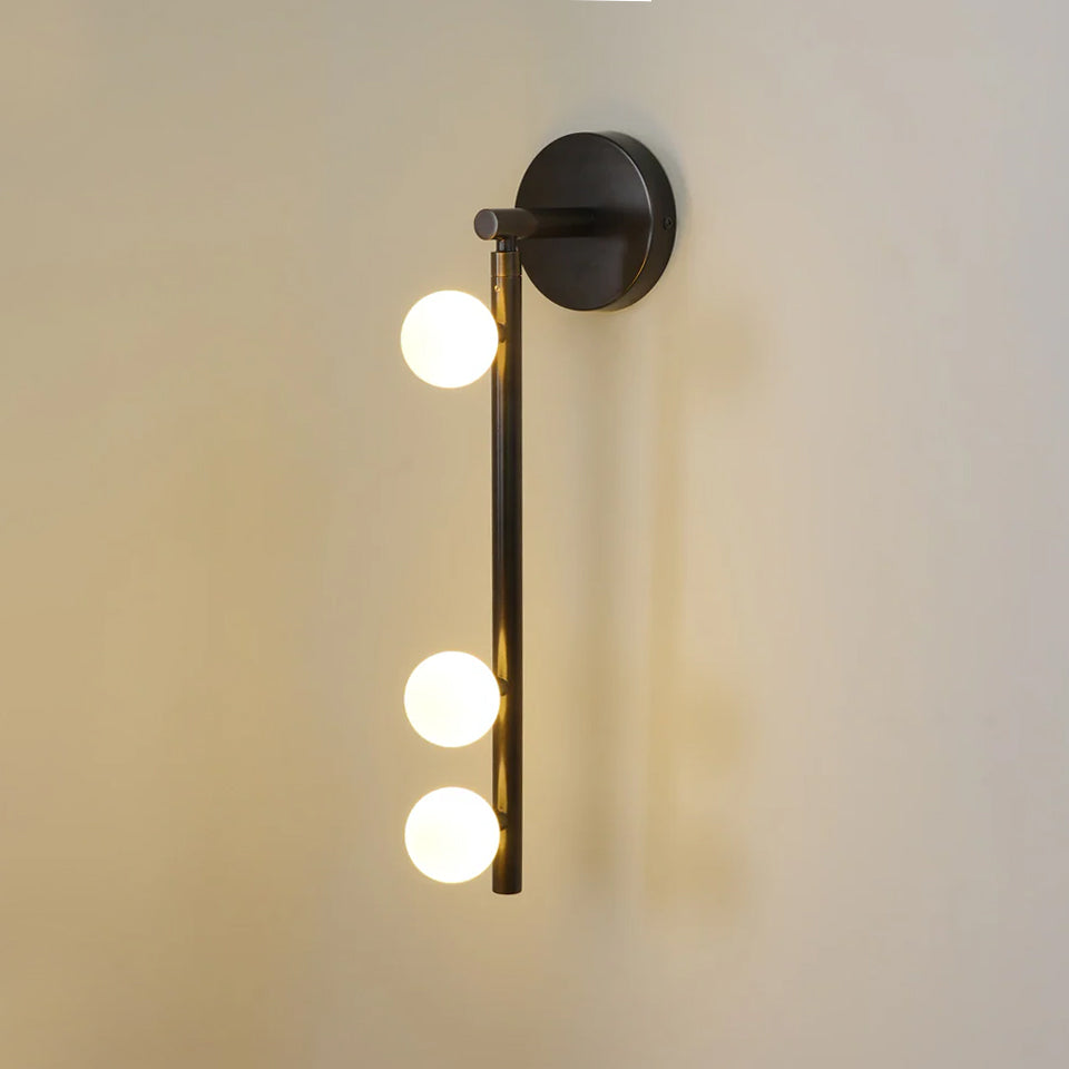 Rory Modern Minimalist Tube Brass Glass Wall Lamp - Neutral Decor