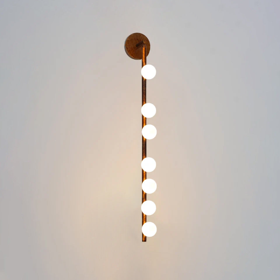 Rory Modern Minimalist Tube Brass Glass Wall Lamp - Neutral Decor