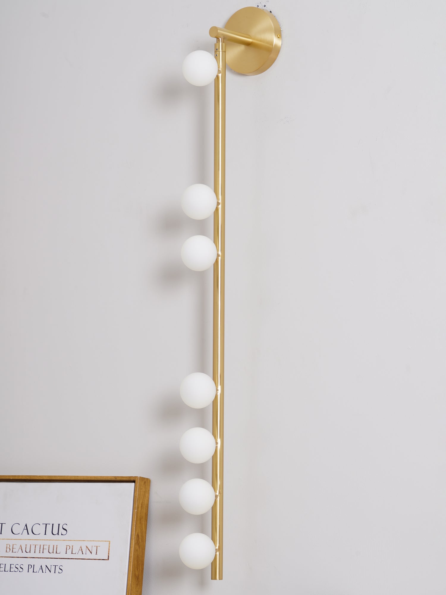 Rory Modern Minimalist Tube Brass Glass Wall Lamp