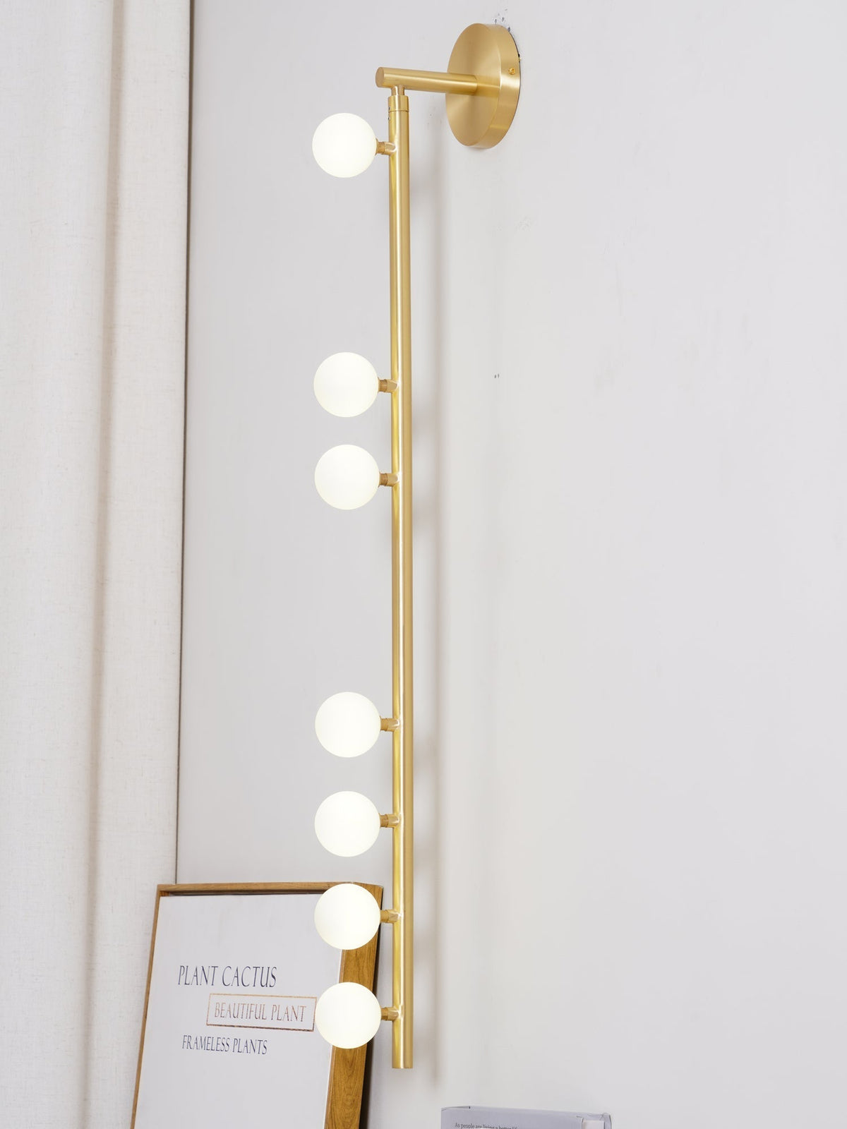 Rory Modern Minimalist Tube Brass Glass Wall Lamp