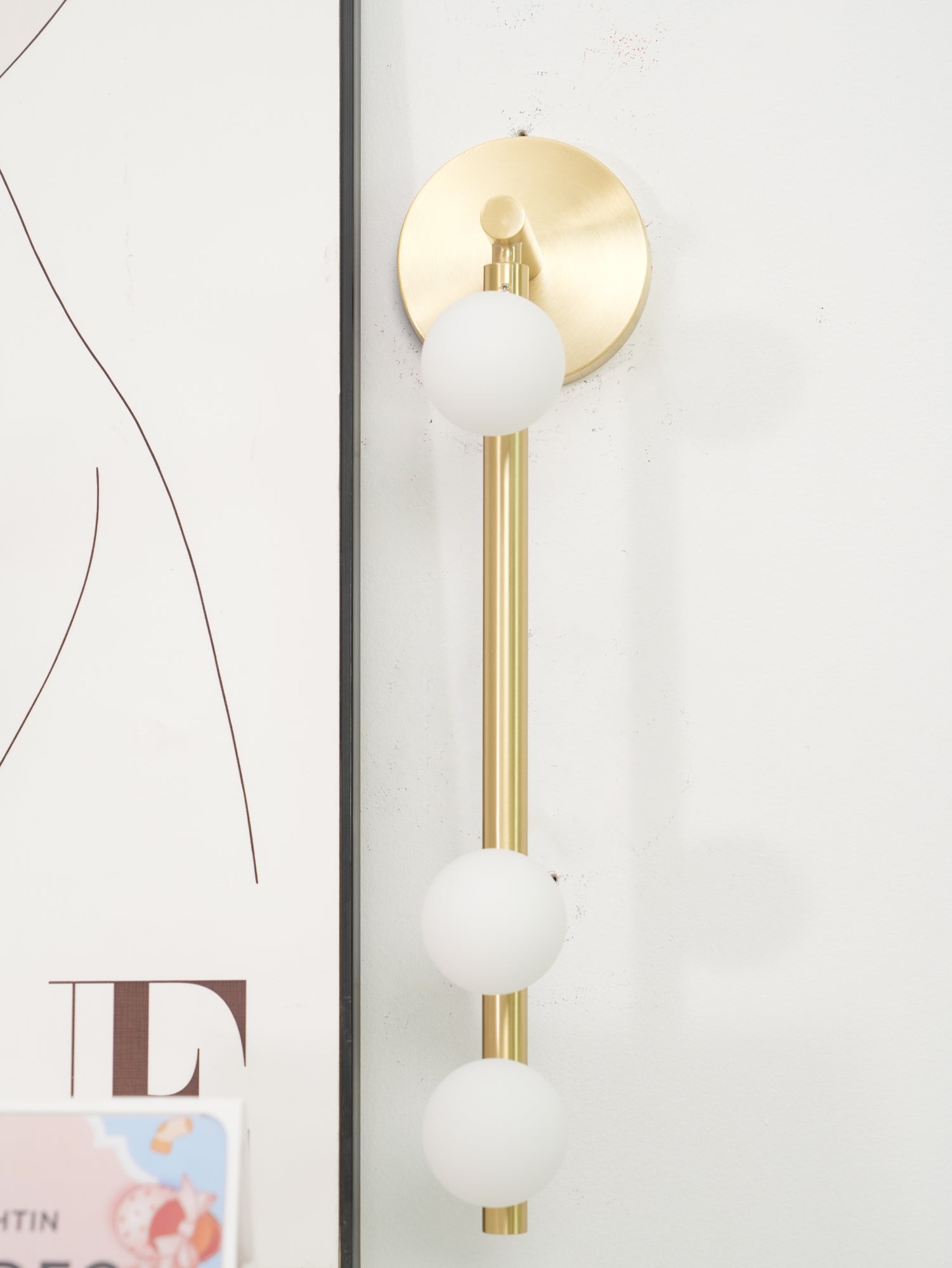 Pamela Tube Plug-in Brass Glass Wall Lamp