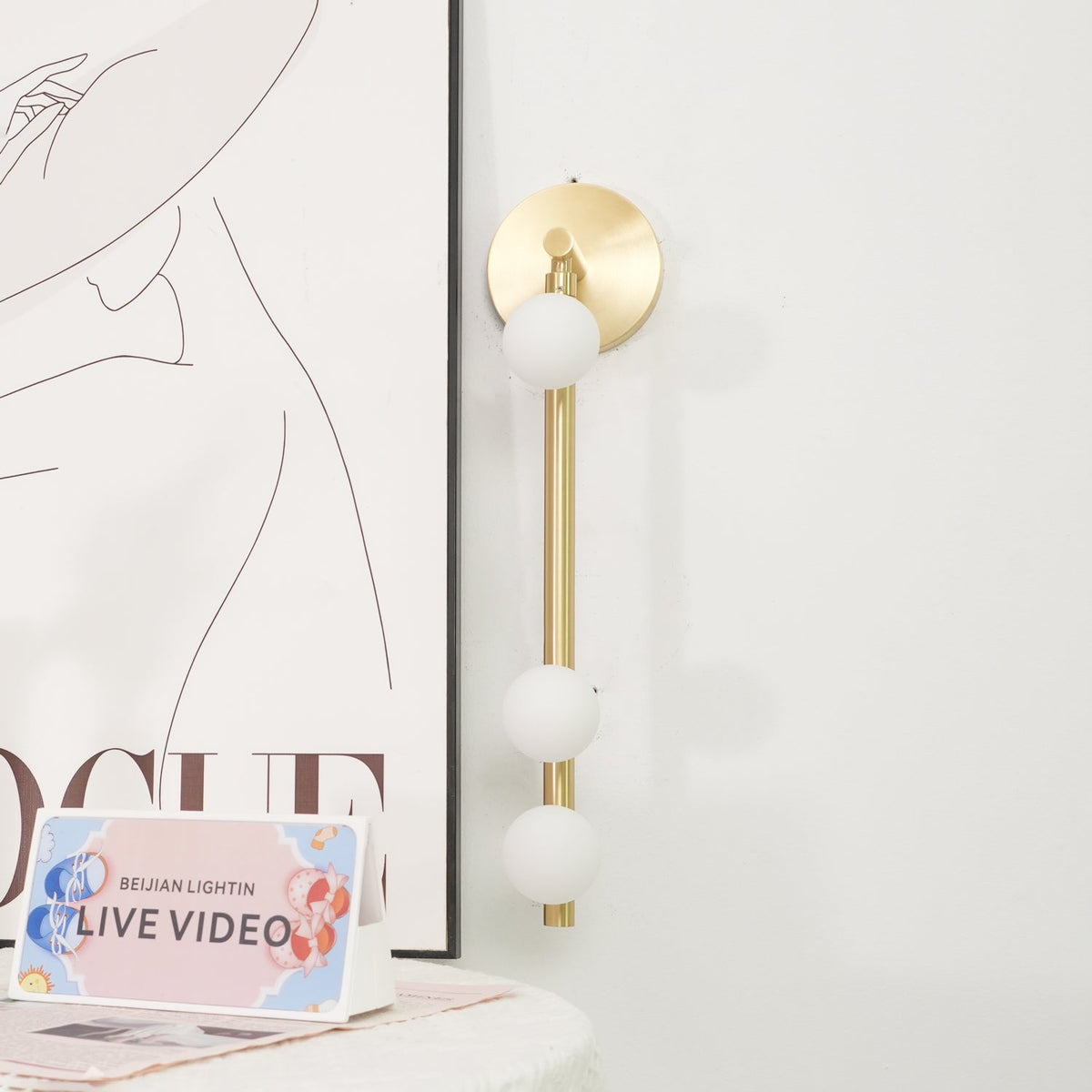 Rory Modern Minimalist Tube Brass Glass Wall Lamp
