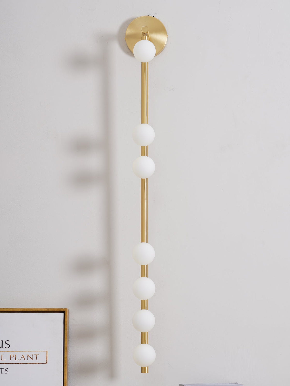 Rory Modern Minimalist Tube Brass Glass Wall Lamp