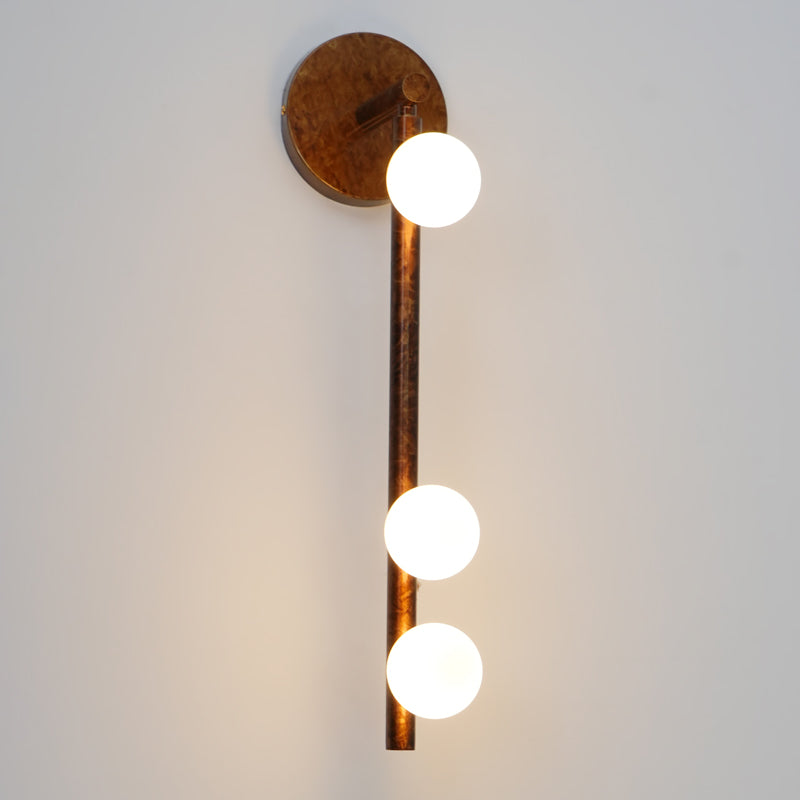 Pamela Tube Plug-in Brass Glass Wall Lamp
