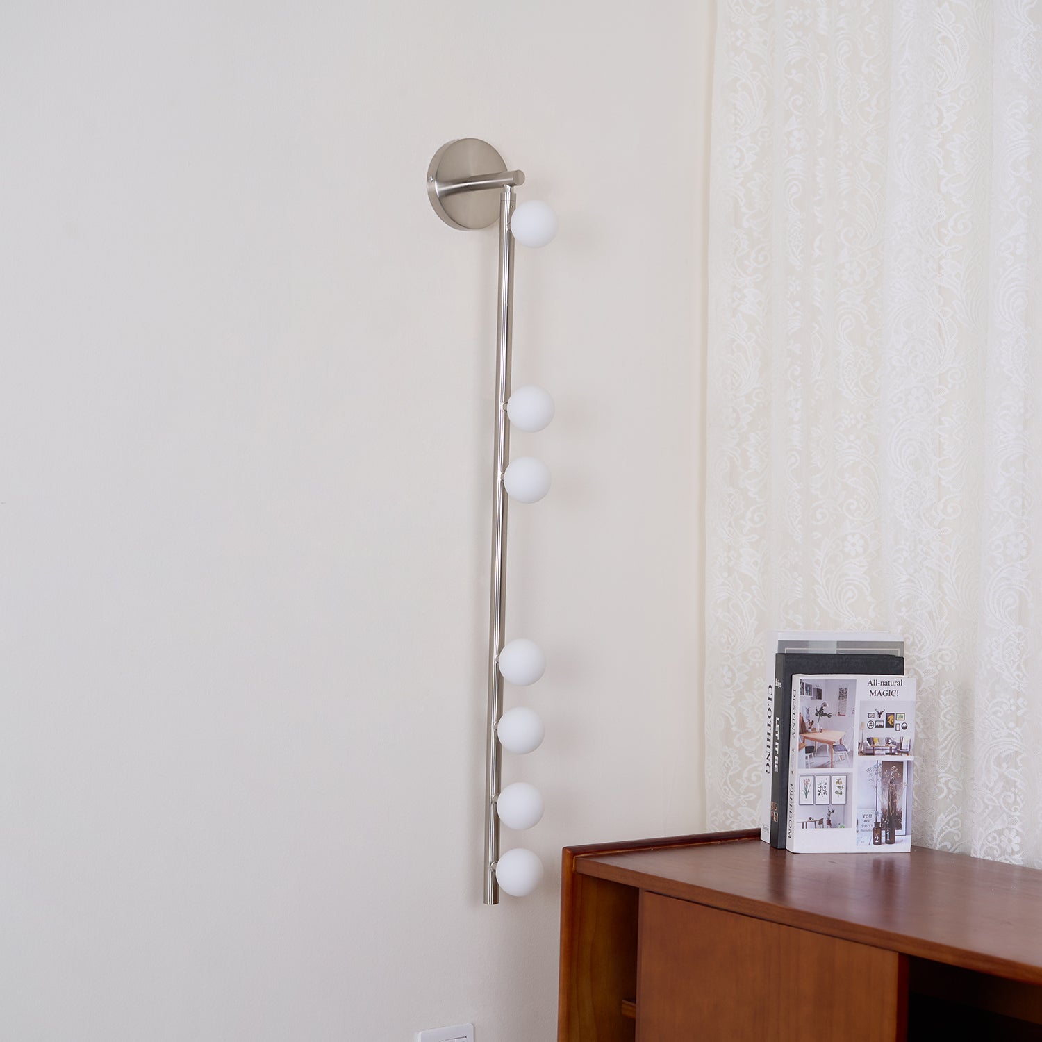 Rory Modern Minimalist Tube Brass Glass Wall Lamp