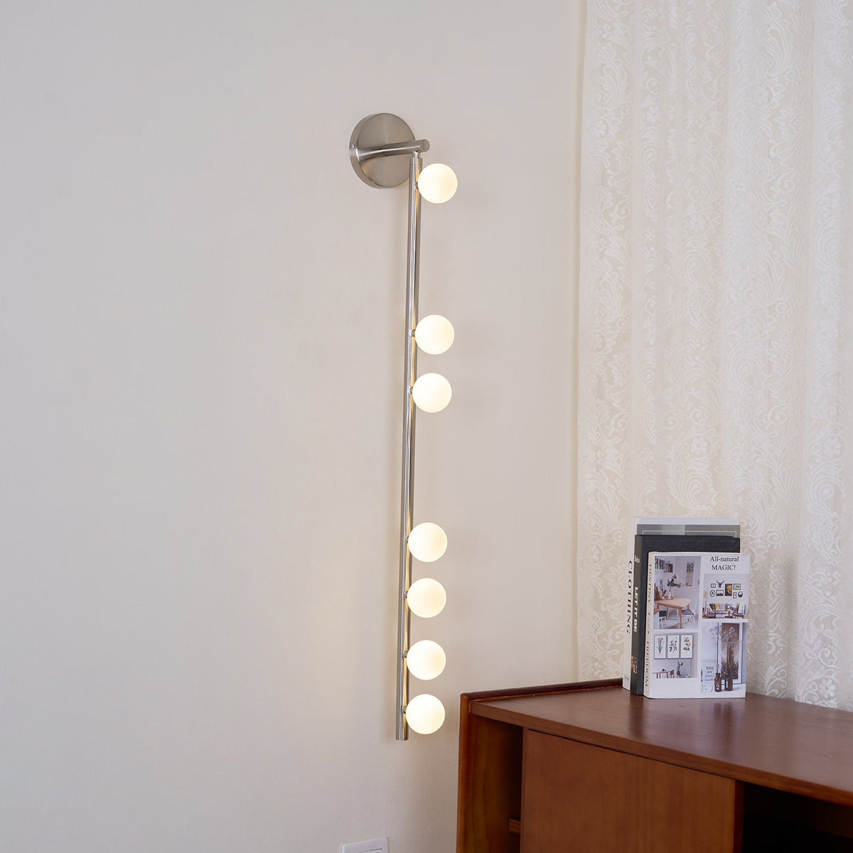 Rory Modern Minimalist Tube Brass Glass Wall Lamp