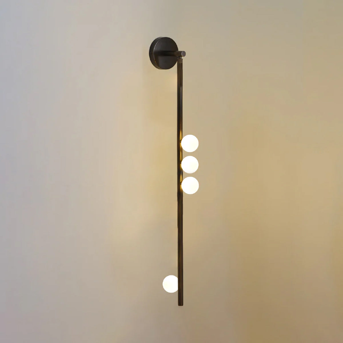 Rory Modern Minimalist Tube Brass Glass Wall Lamp - Neutral Decor