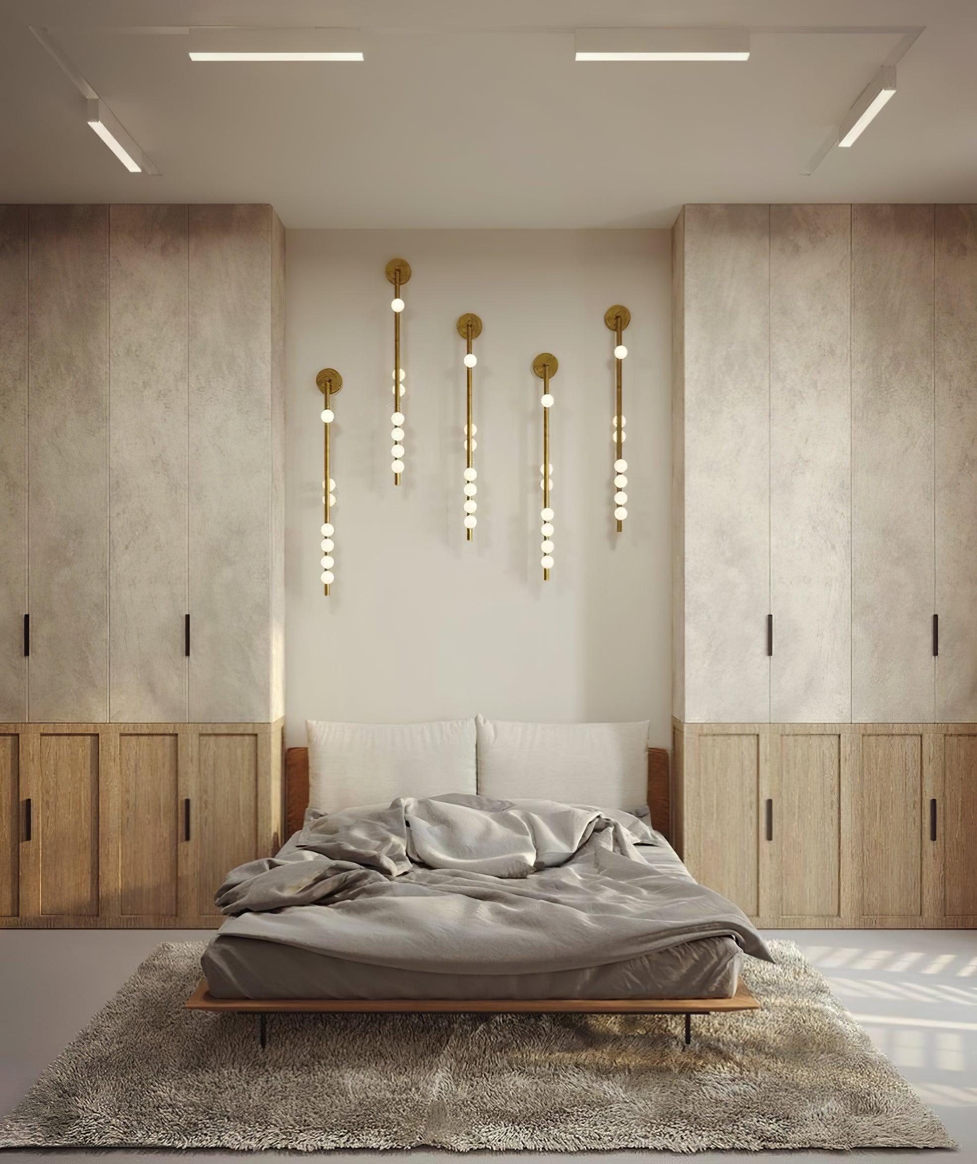Rory Modern Minimalist Tube Brass Glass Wall Lamp - Neutral Decor