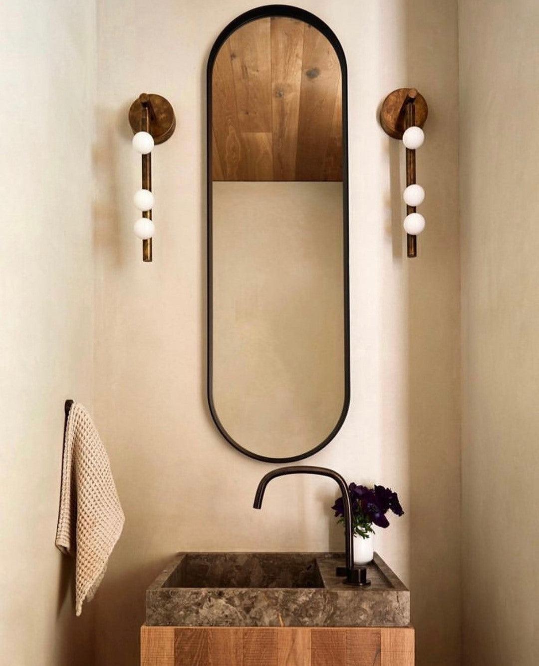 Pamela Tube Plug-in Brass Glass Wall Lamp