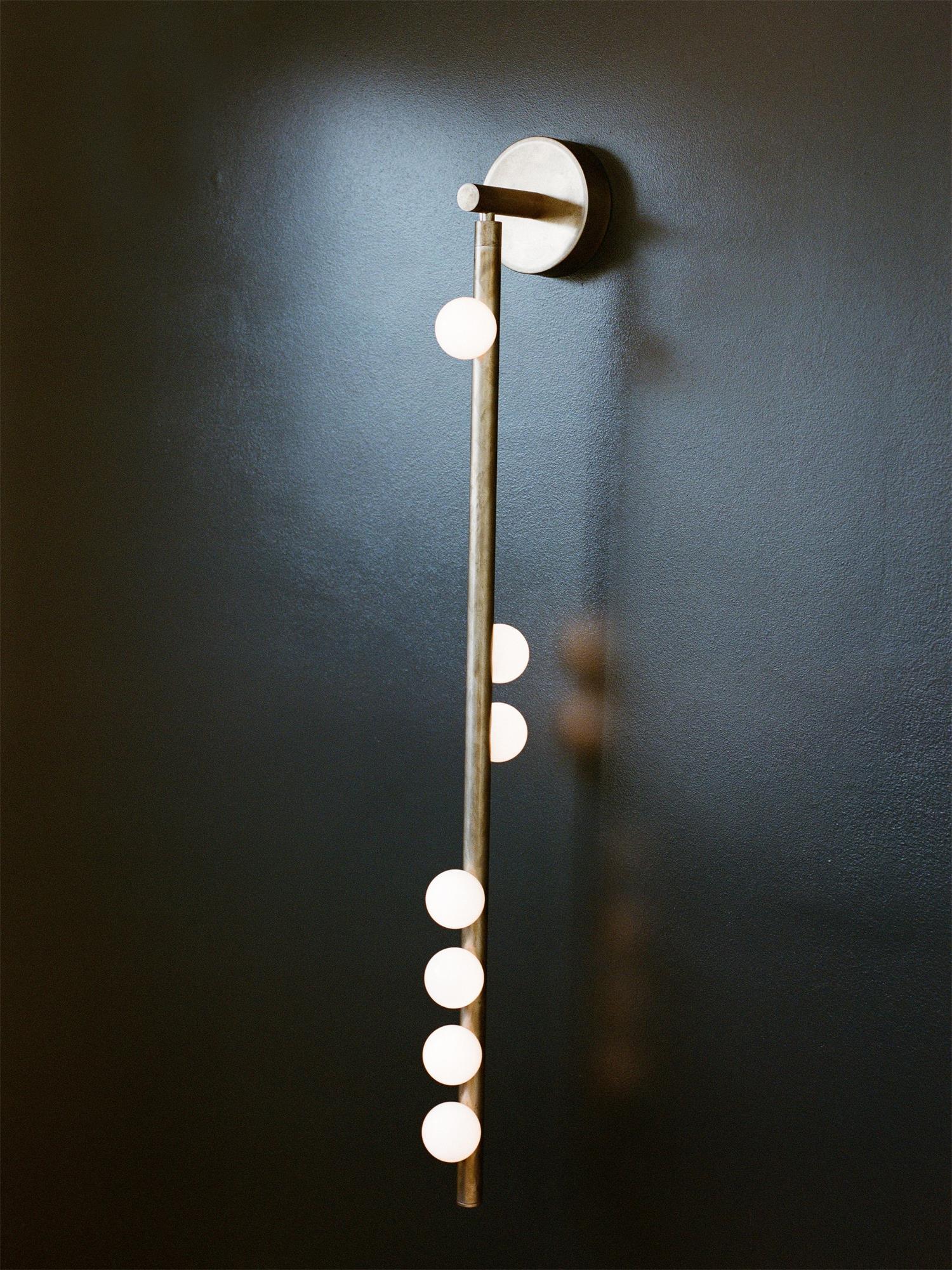 Rory Modern Minimalist Tube Brass Glass Wall Lamp - Neutral Decor