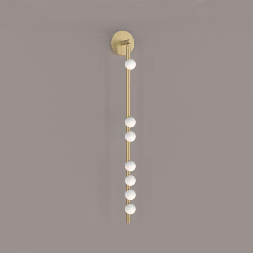 Pamela Tube Plug-in Brass Glass Wall Lamp