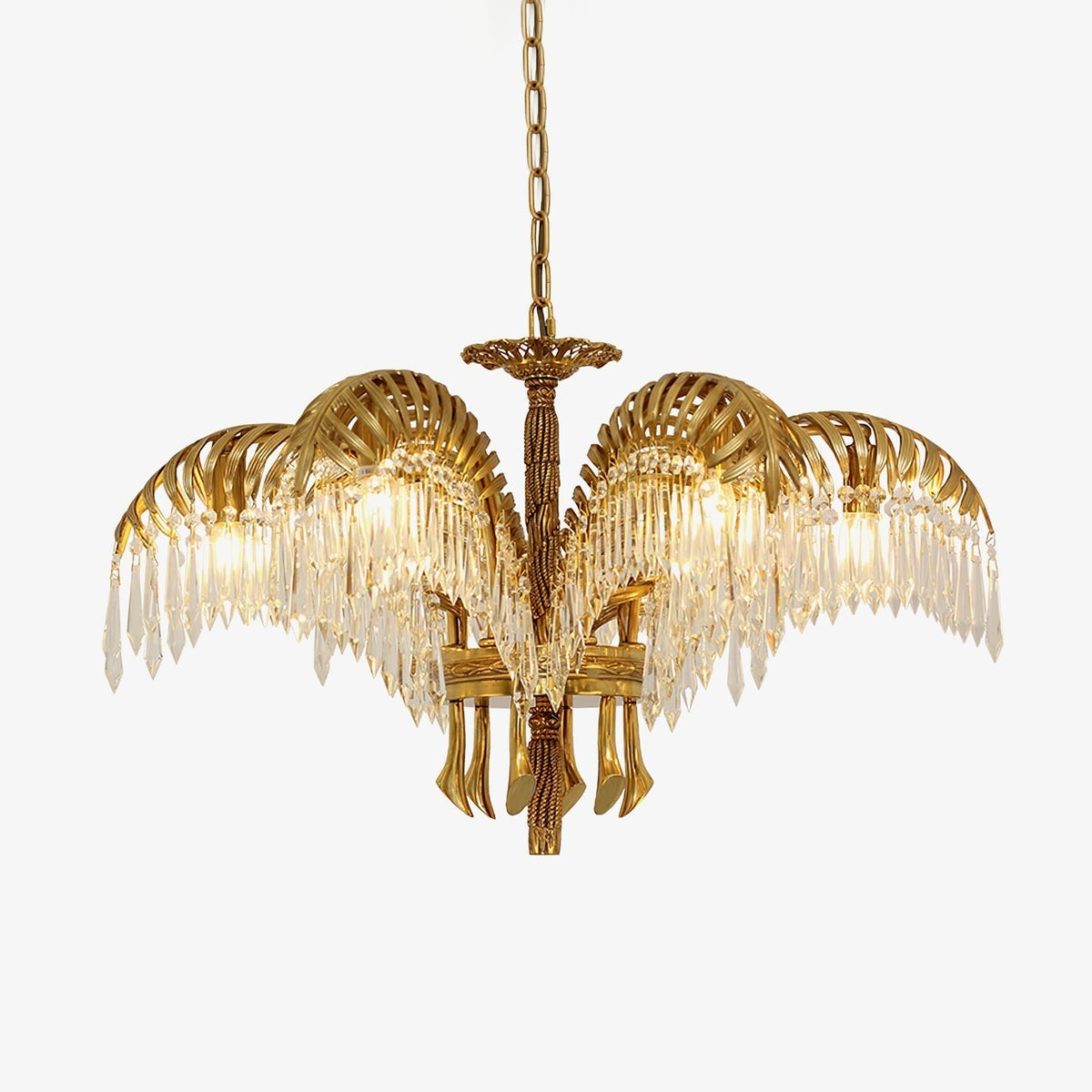 Kilwen Regal Brass Crystal Chandelier