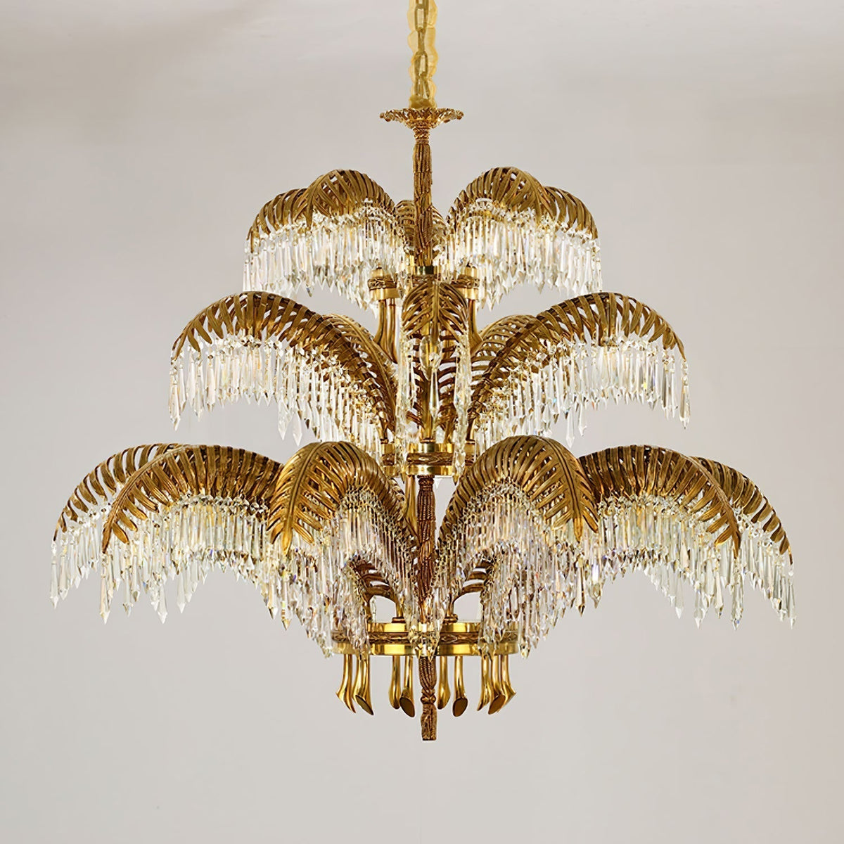 Kilwen Regal Brass Crystal Chandelier