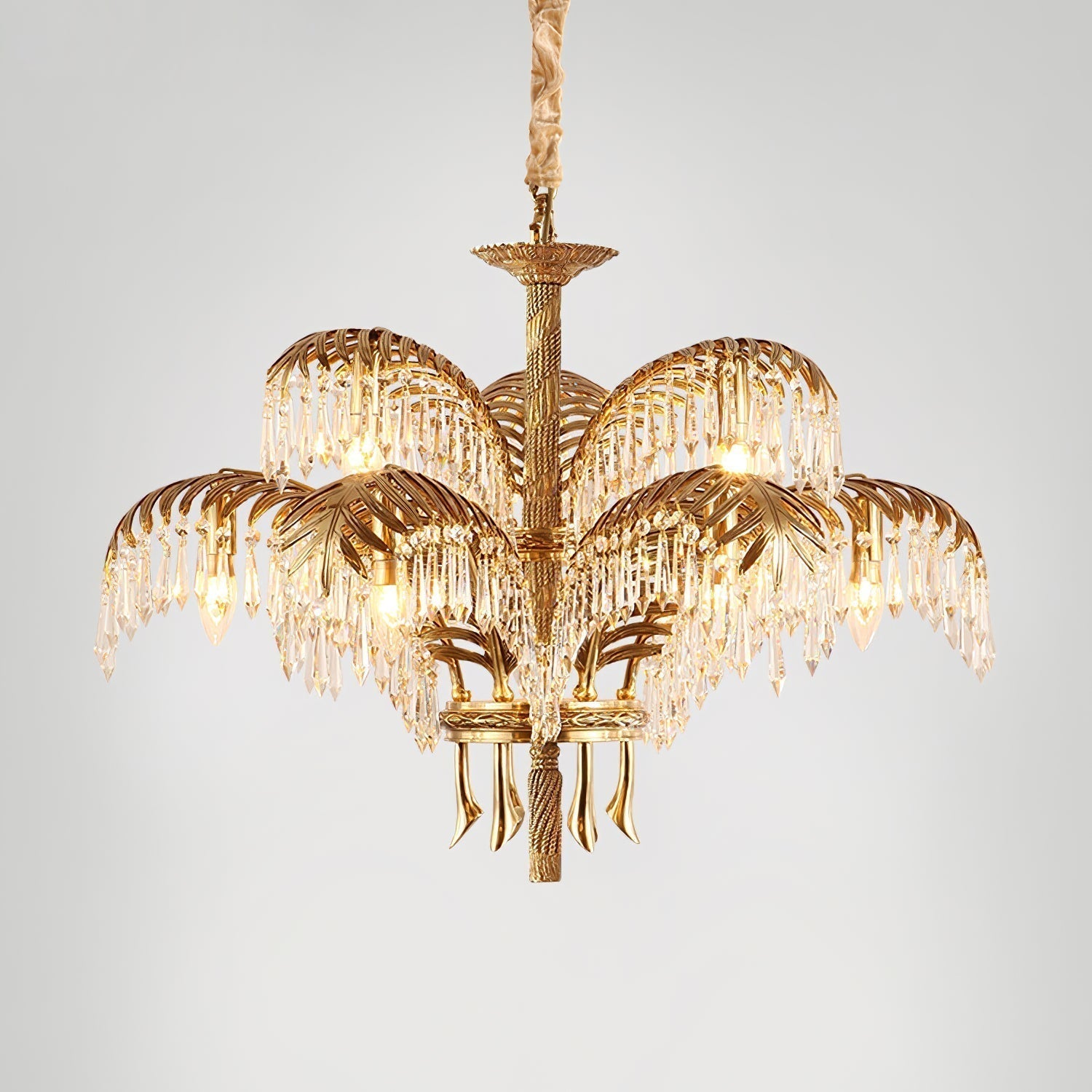 Kilwen Regal Brass Crystal Chandelier