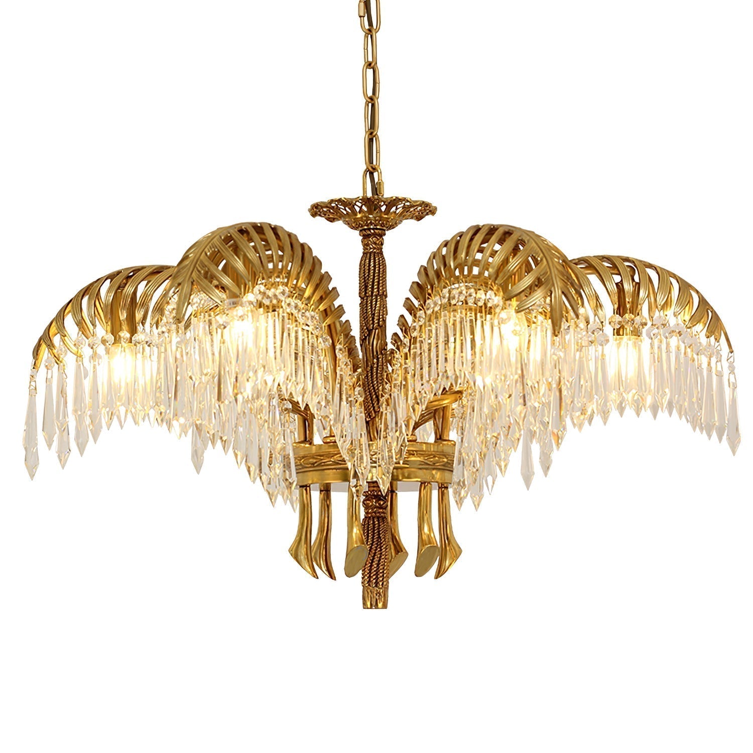 Kilwen Regal Brass Crystal Chandelier