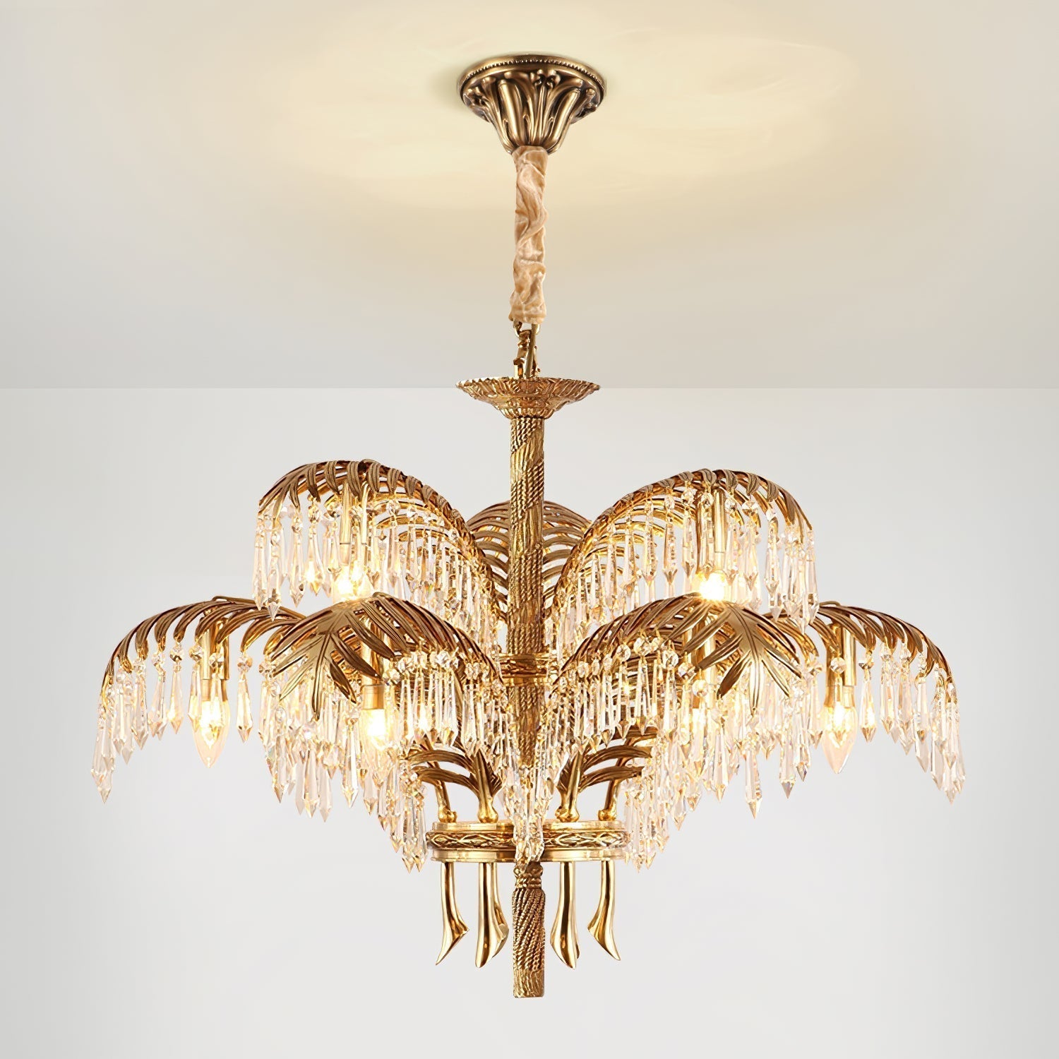 Kilwen Regal Brass Crystal Chandelier