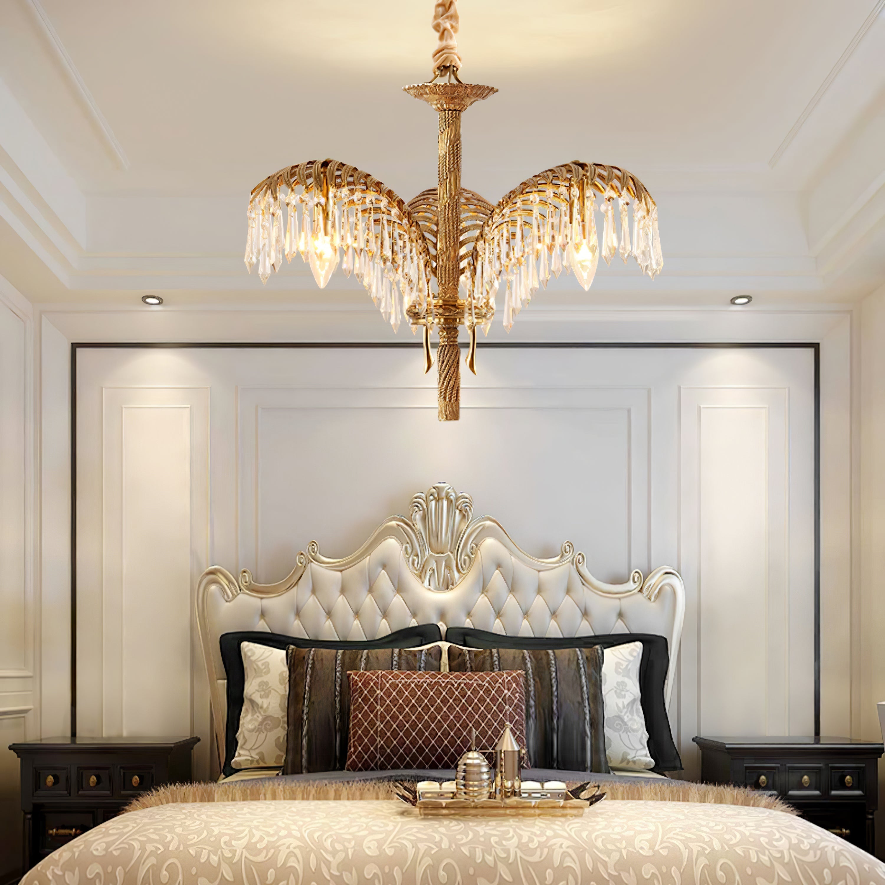 Kilwen Regal Brass Crystal Chandelier