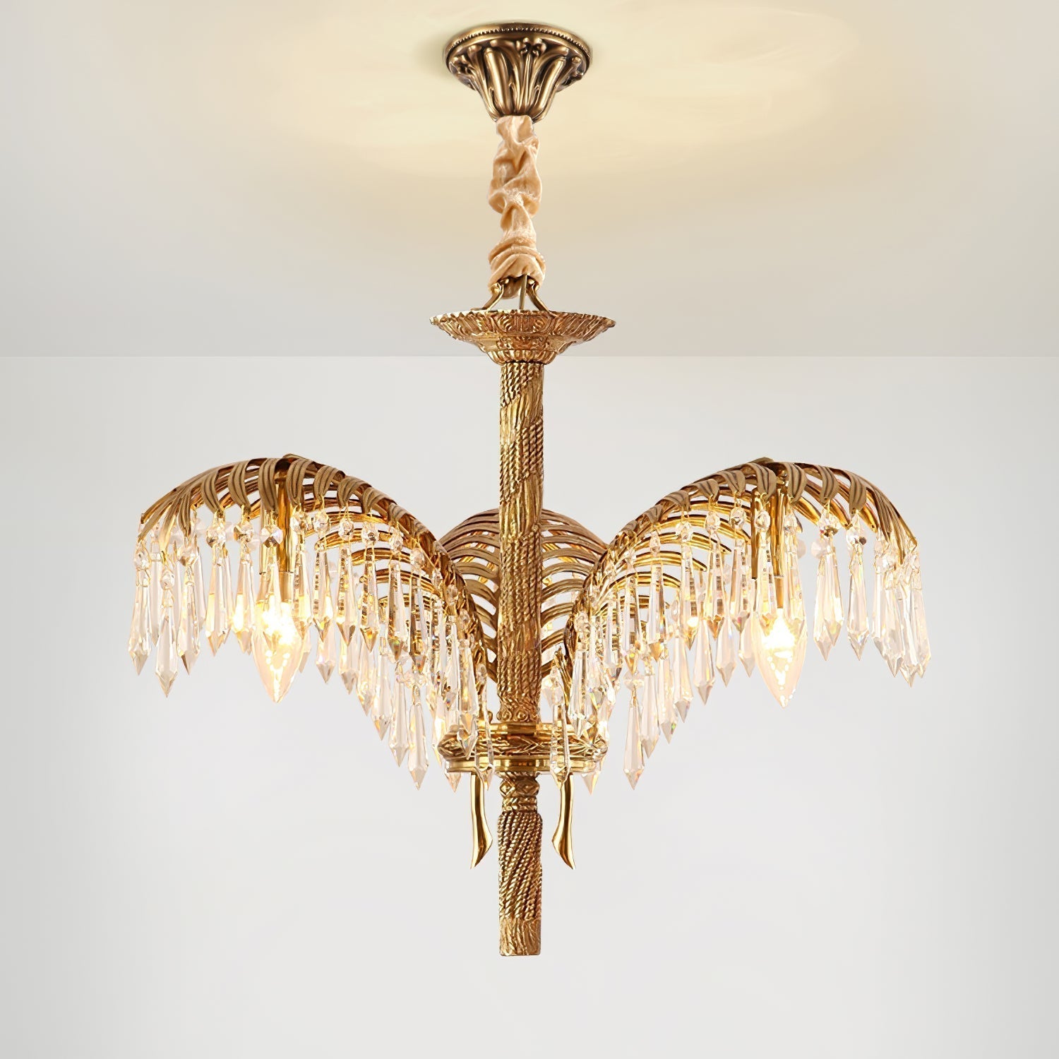 Kilwen Regal Brass Crystal Chandelier