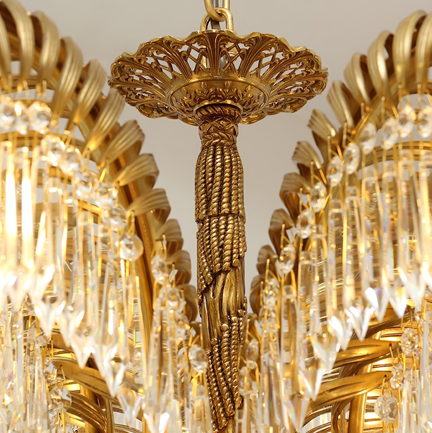 Kilwen Regal Brass Crystal Chandelier