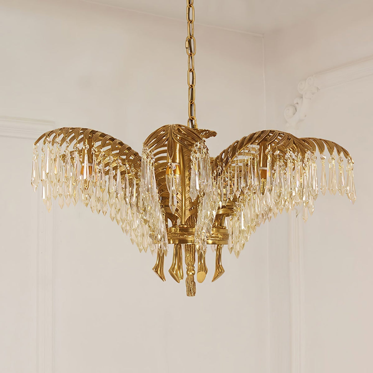 Kilwen Regal Brass Crystal Chandelier