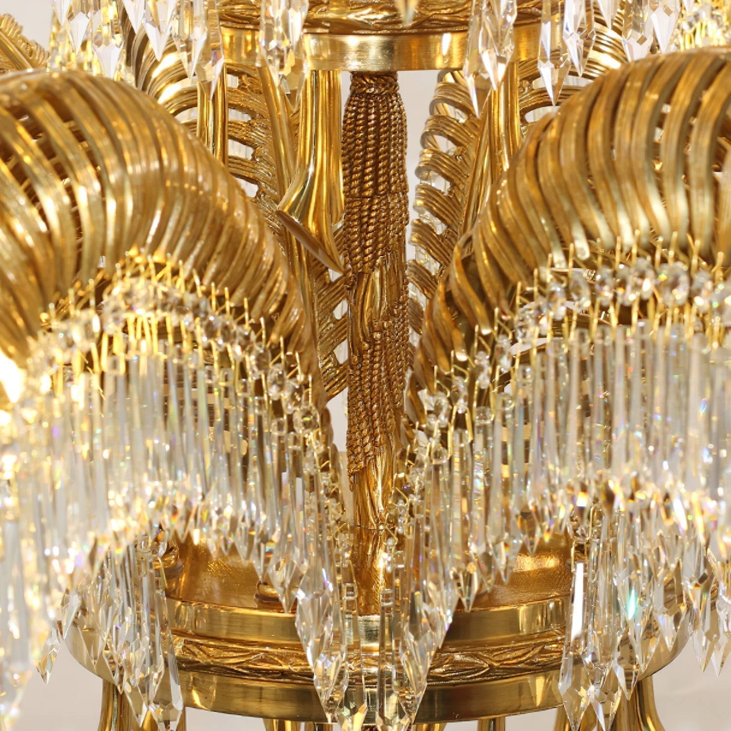 Kilwen Regal Brass Crystal Chandelier