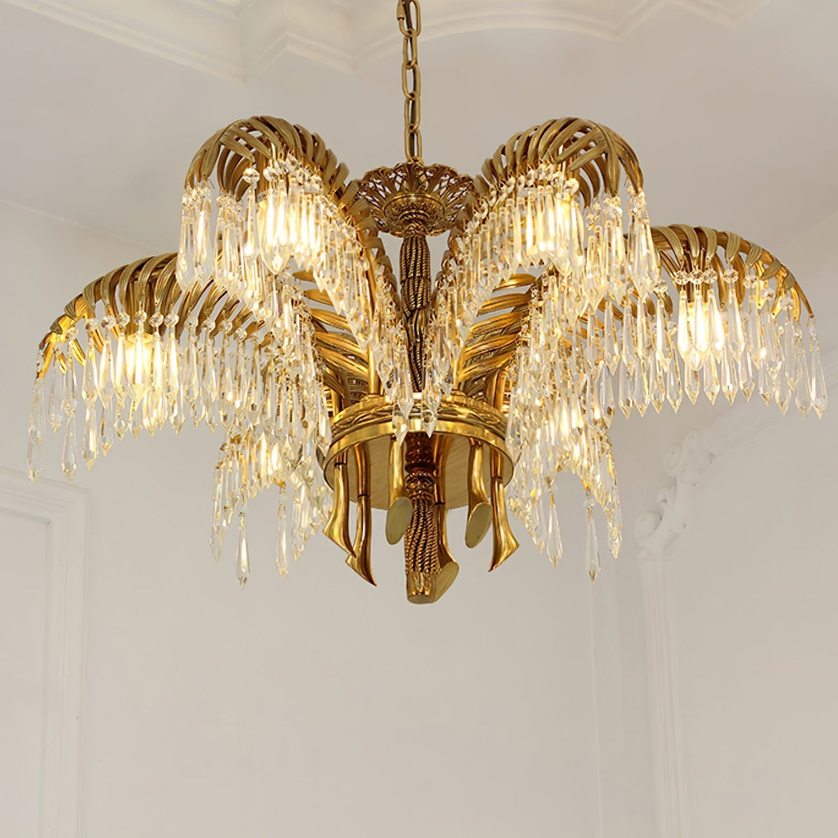 Kilwen Regal Brass Crystal Chandelier