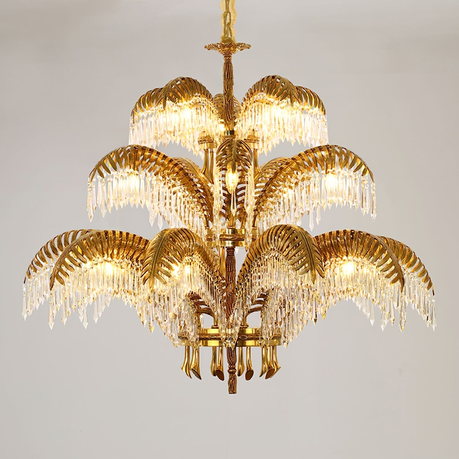 Kilwen Regal Brass Crystal Chandelier