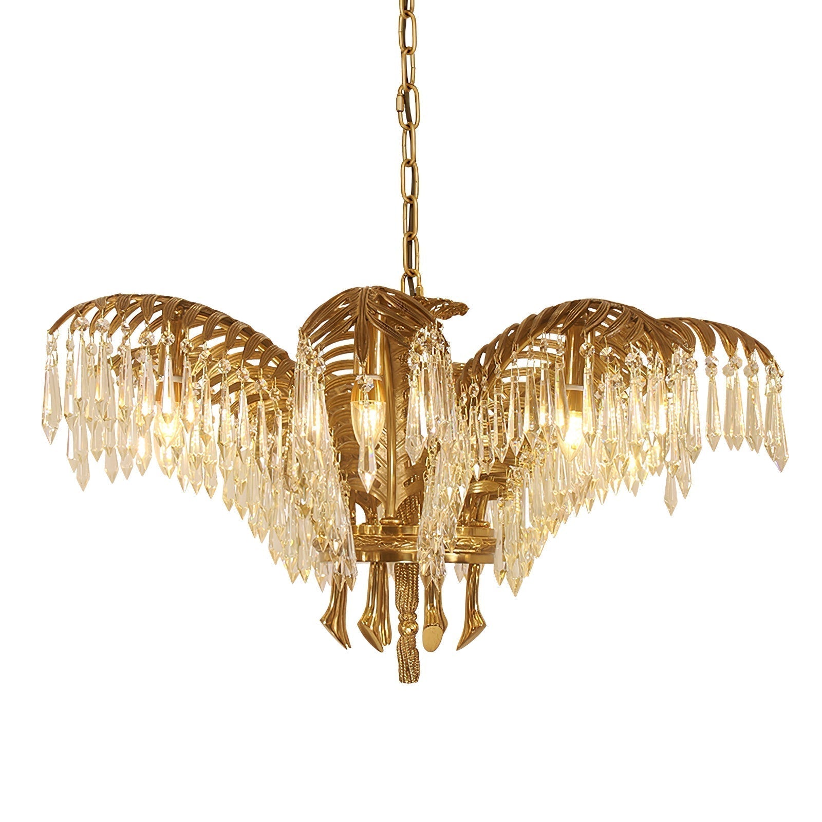 Kilwen Regal Brass Crystal Chandelier