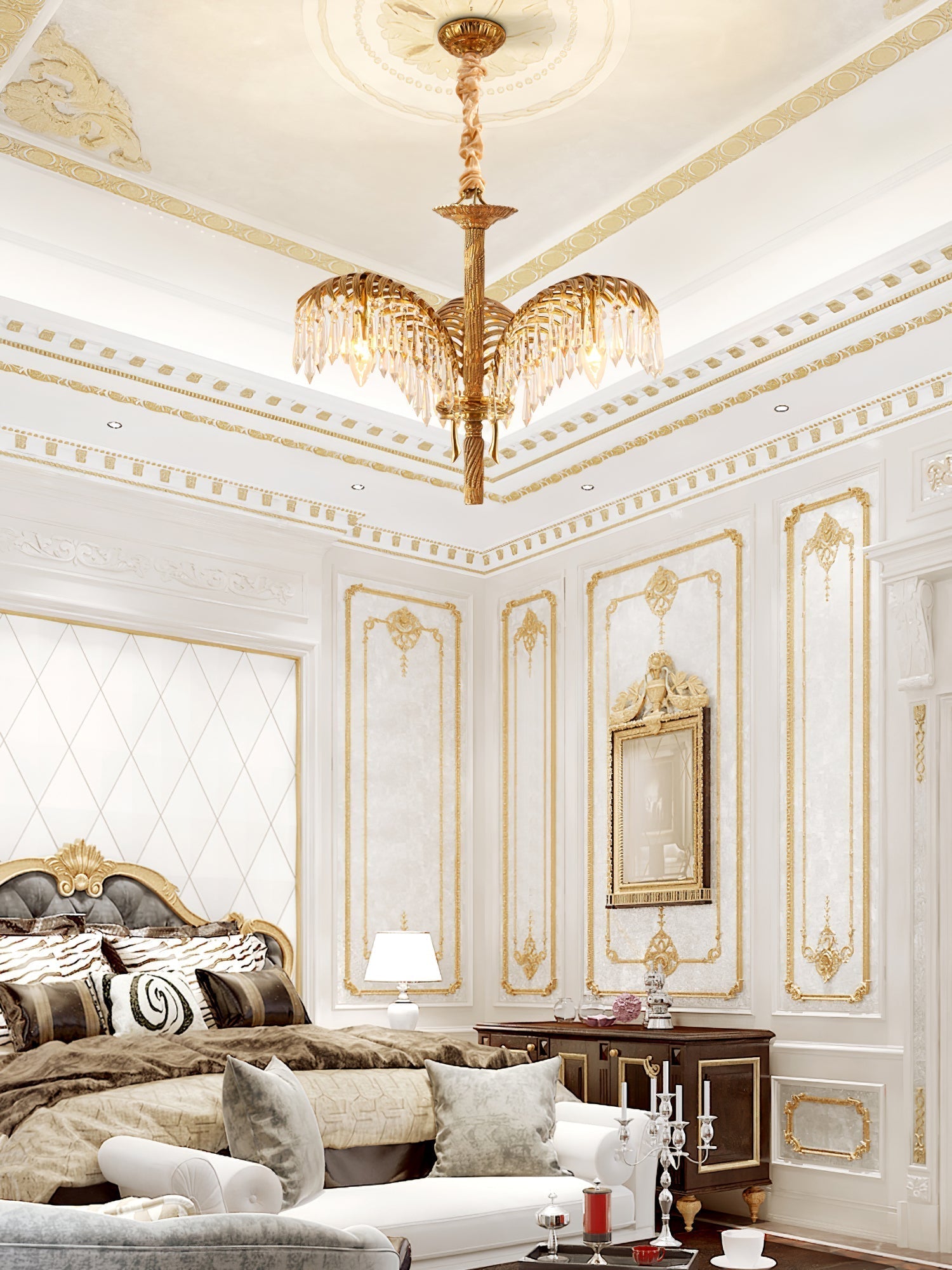 Odoraris Regal Brass Crystal Chandelier - Neutral Decor