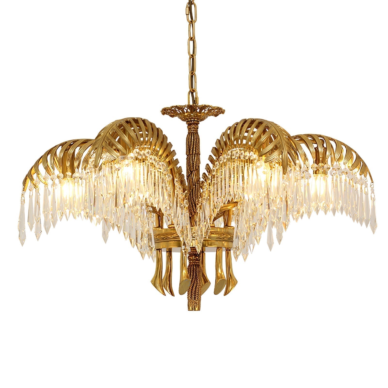 Kilwen Regal Brass Crystal Chandelier