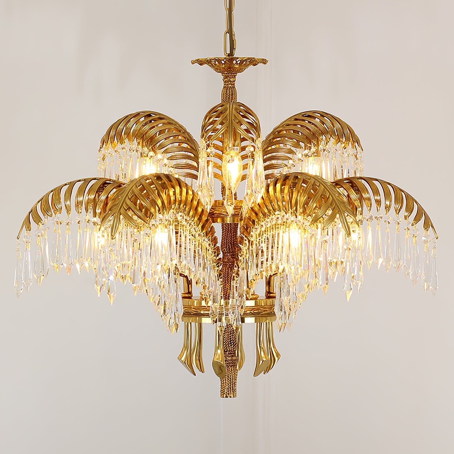 Odoraris Regal Brass Crystal Chandelier - Neutral Decor