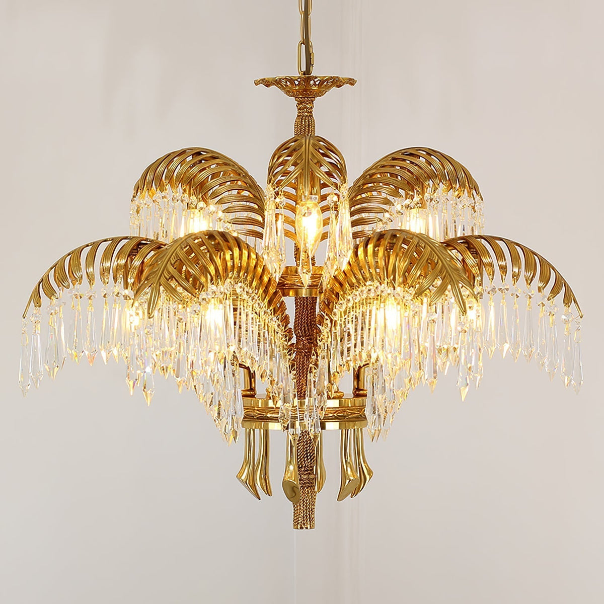 Kilwen Regal Brass Crystal Chandelier
