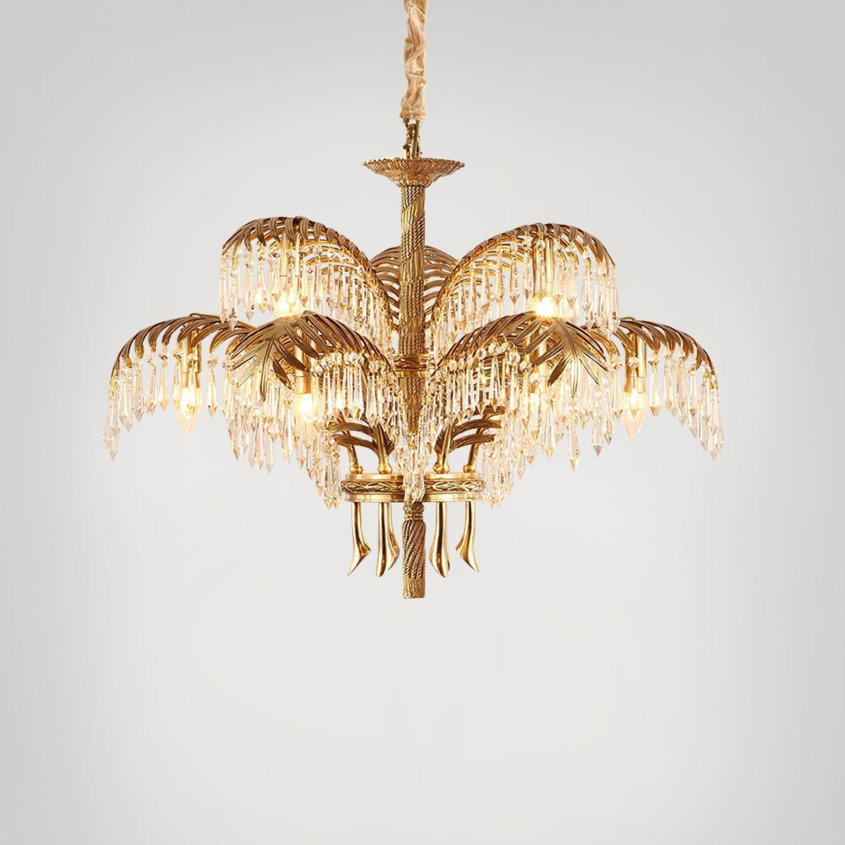 Kilwen Regal Brass Crystal Chandelier
