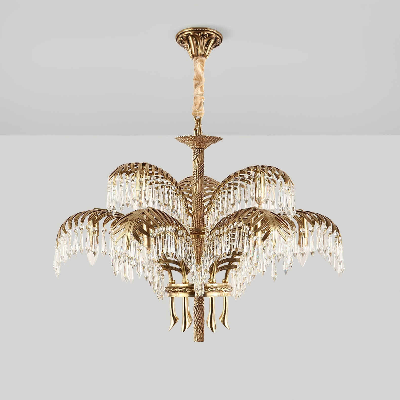 Odoraris Regal Brass Crystal Chandelier - Neutral Decor