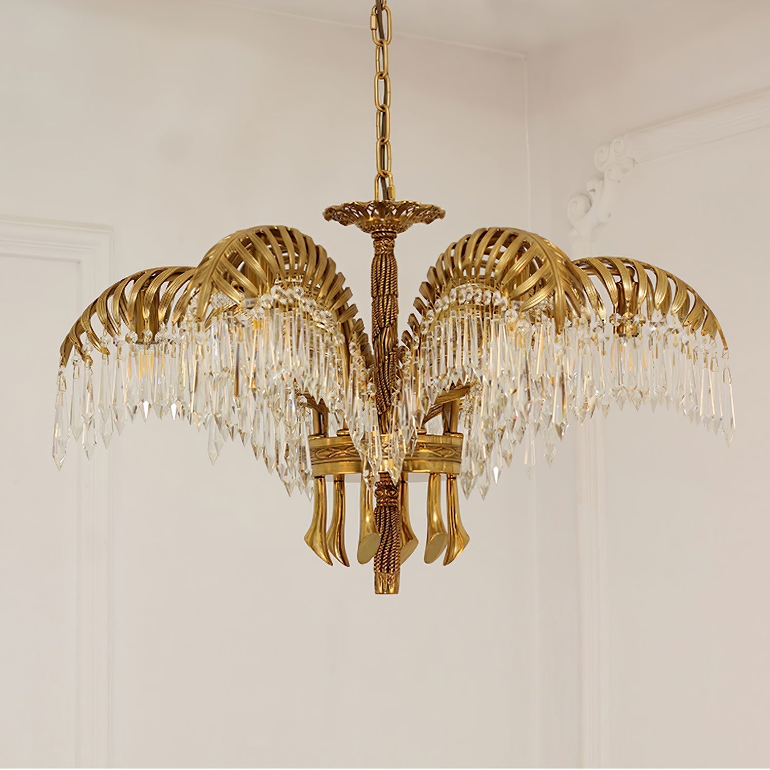 Kilwen Regal Brass Crystal Chandelier