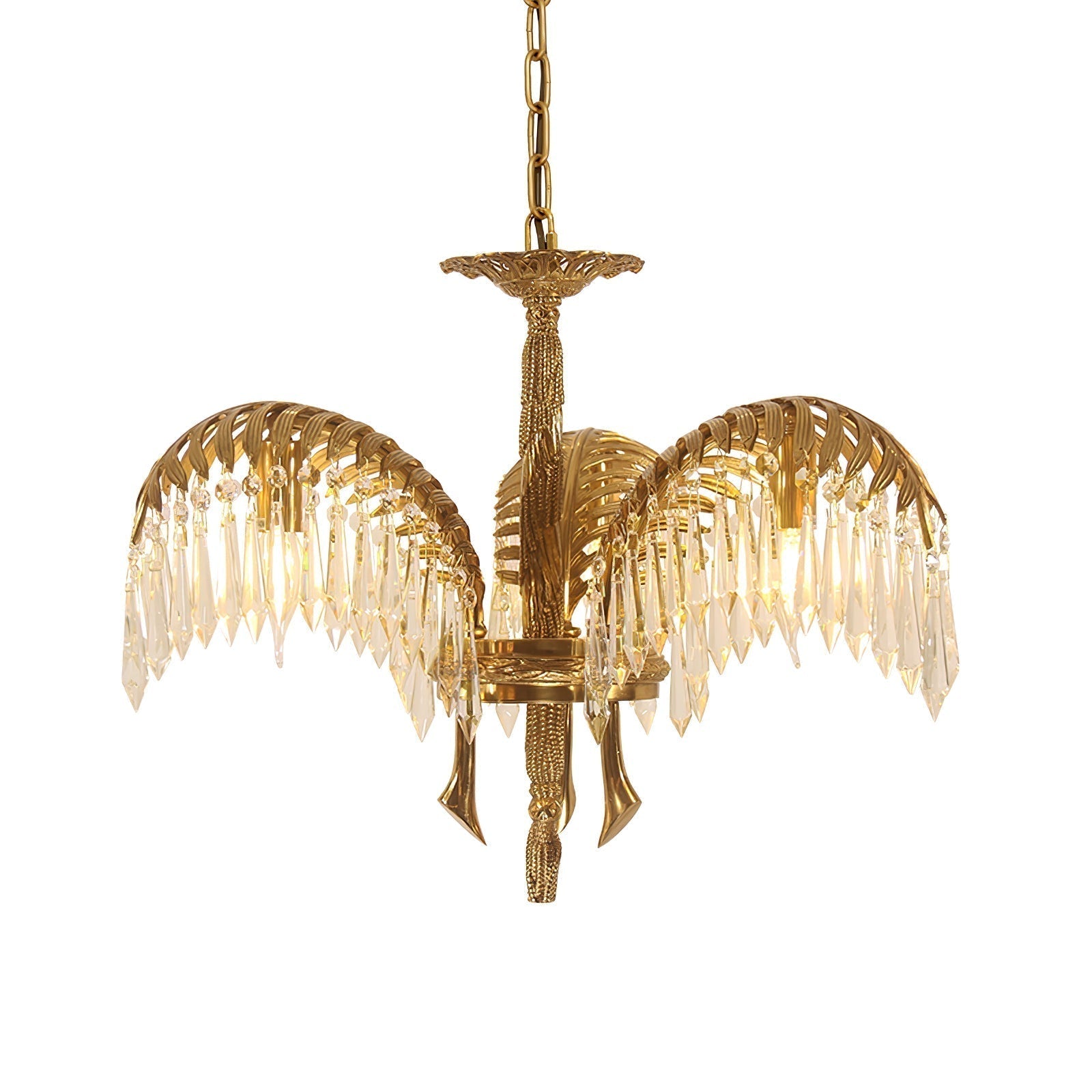 Kilwen Regal Brass Crystal Chandelier