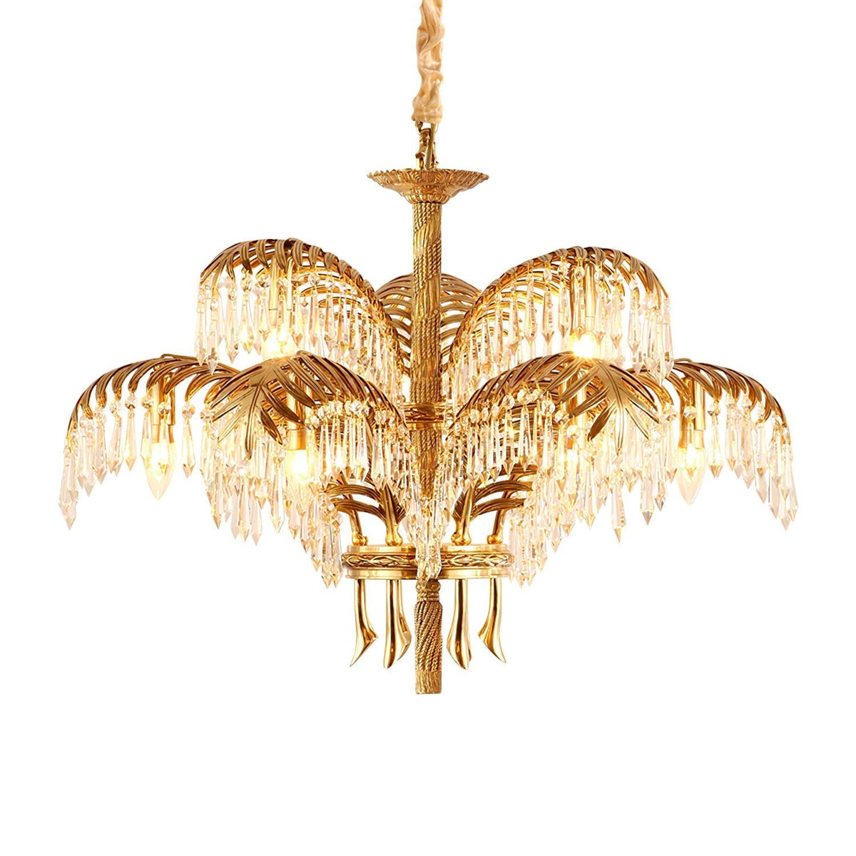 Kilwen Regal Brass Crystal Chandelier