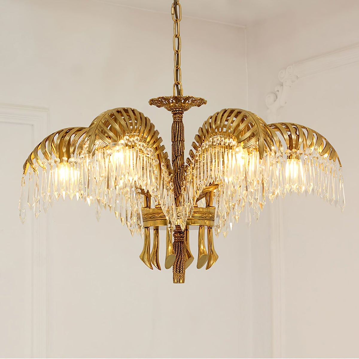 Kilwen Regal Brass Crystal Chandelier
