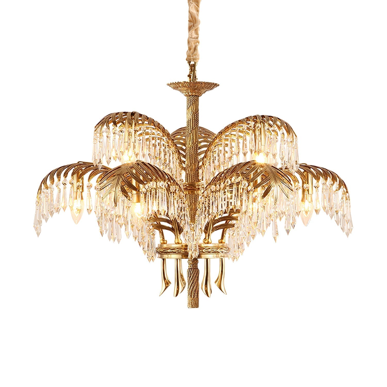 Odoraris Regal Brass Crystal Chandelier - Neutral Decor