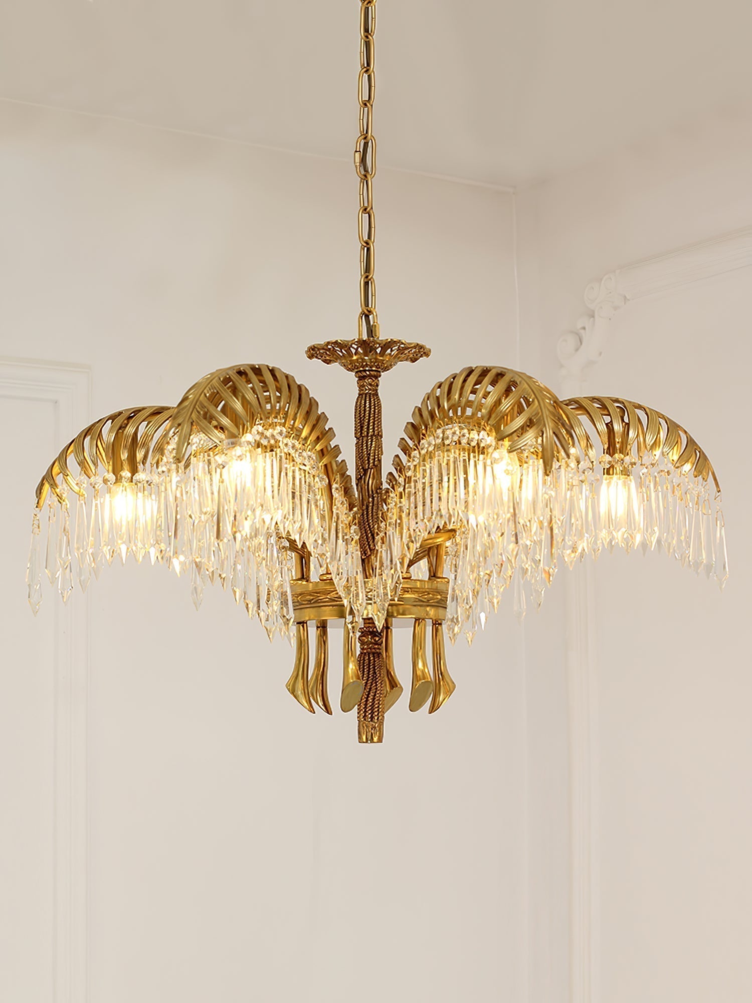 Kilwen Regal Brass Crystal Chandelier