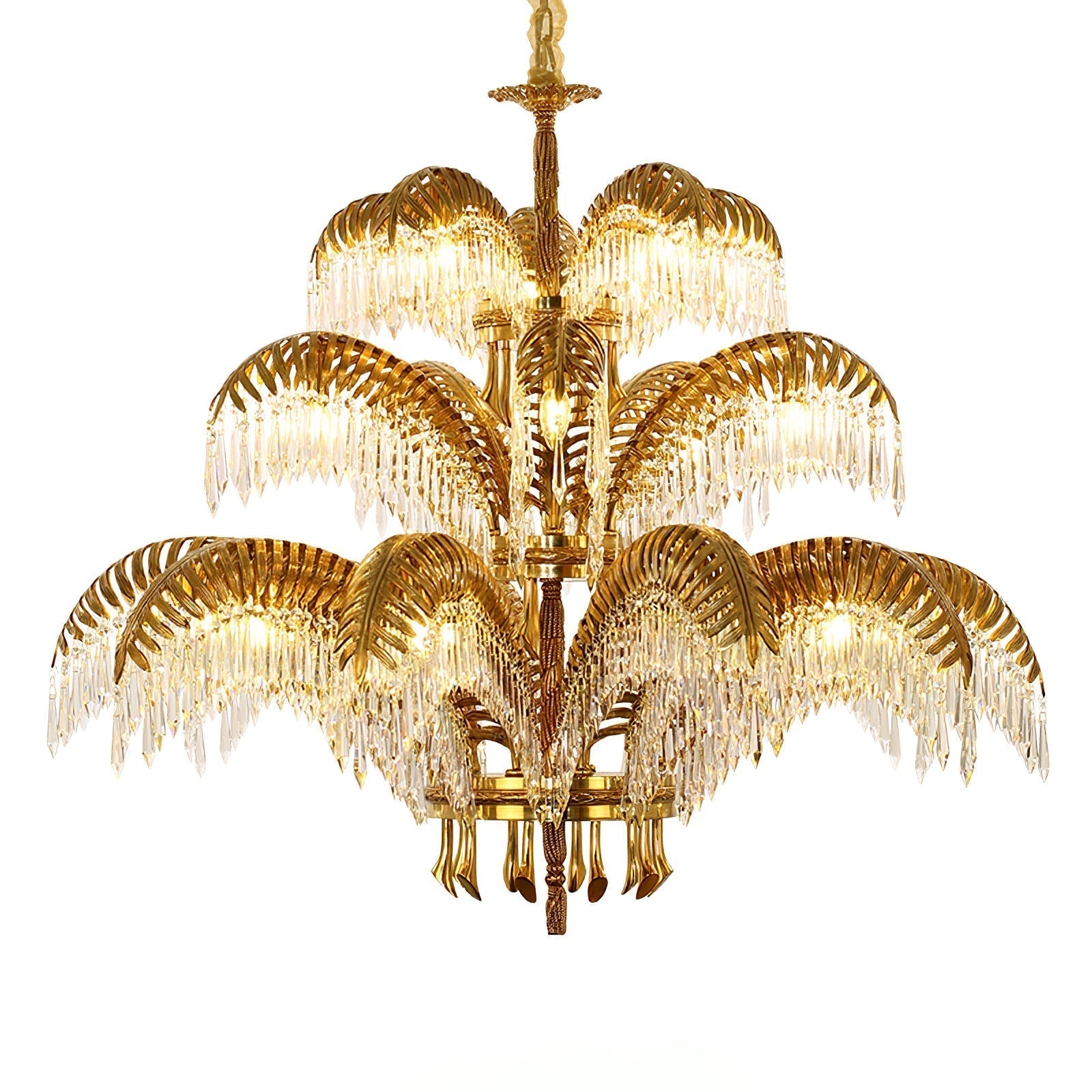 Kilwen Regal Brass Crystal Chandelier