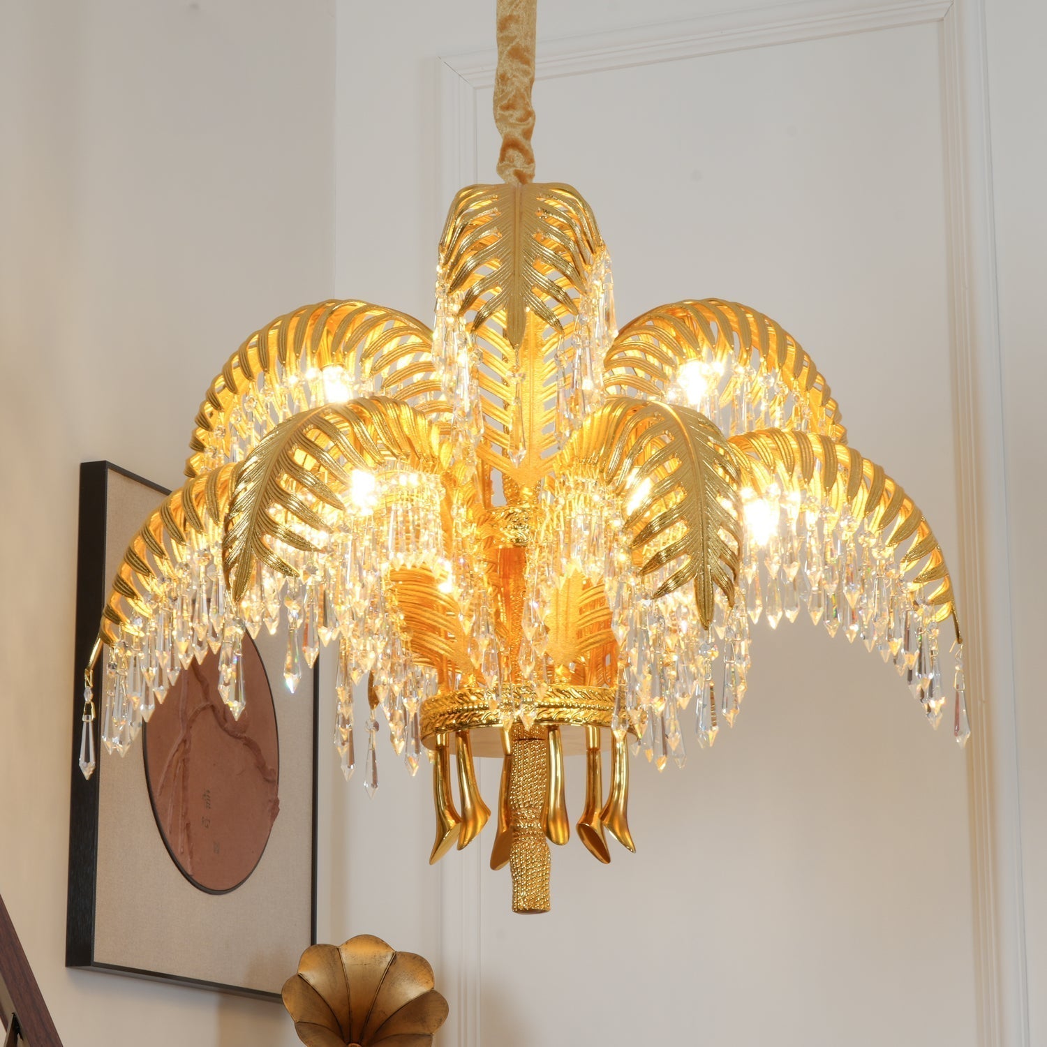 Kilwen Regal Brass Crystal Chandelier