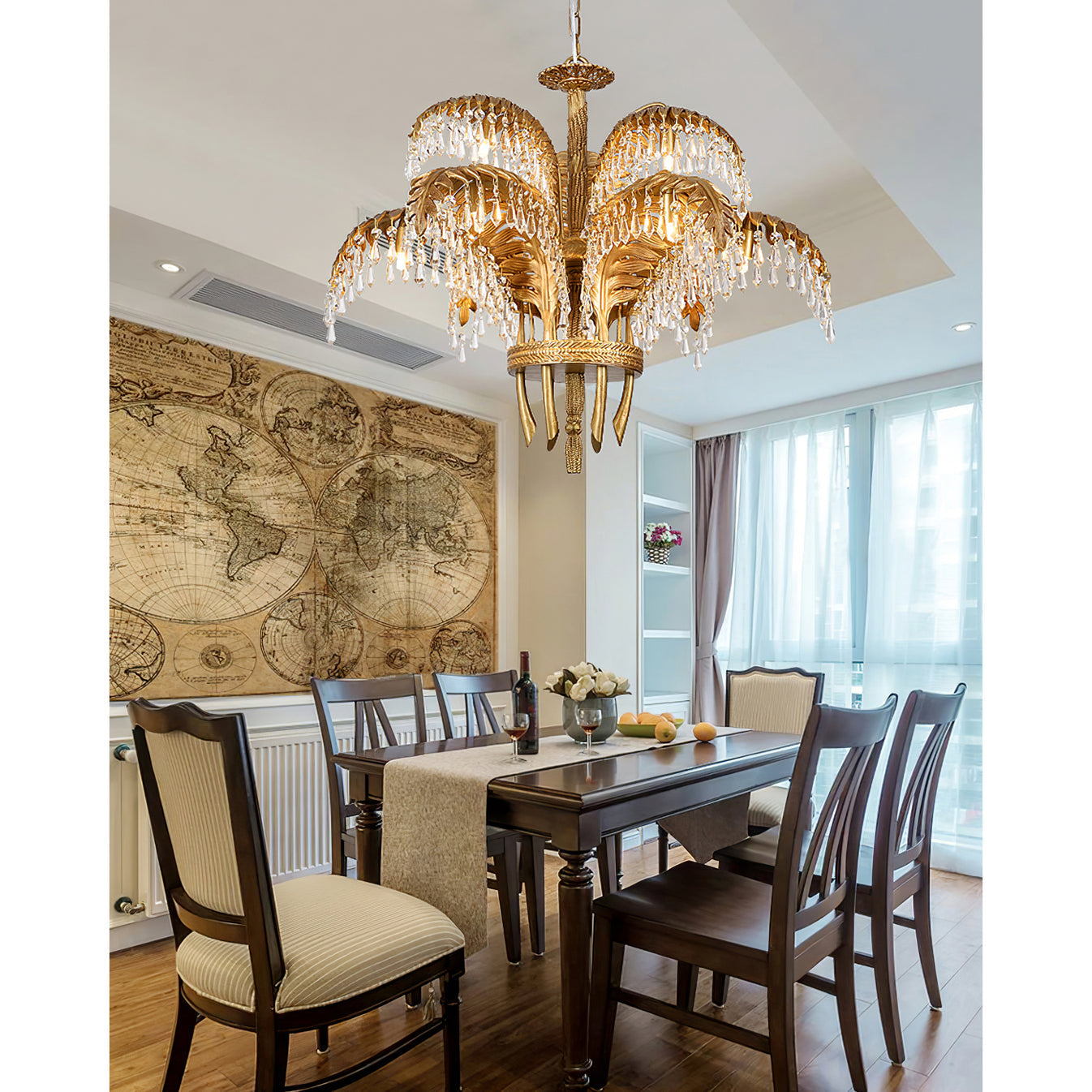 Odoraris Regal Brass Crystal Chandelier - Neutral Decor