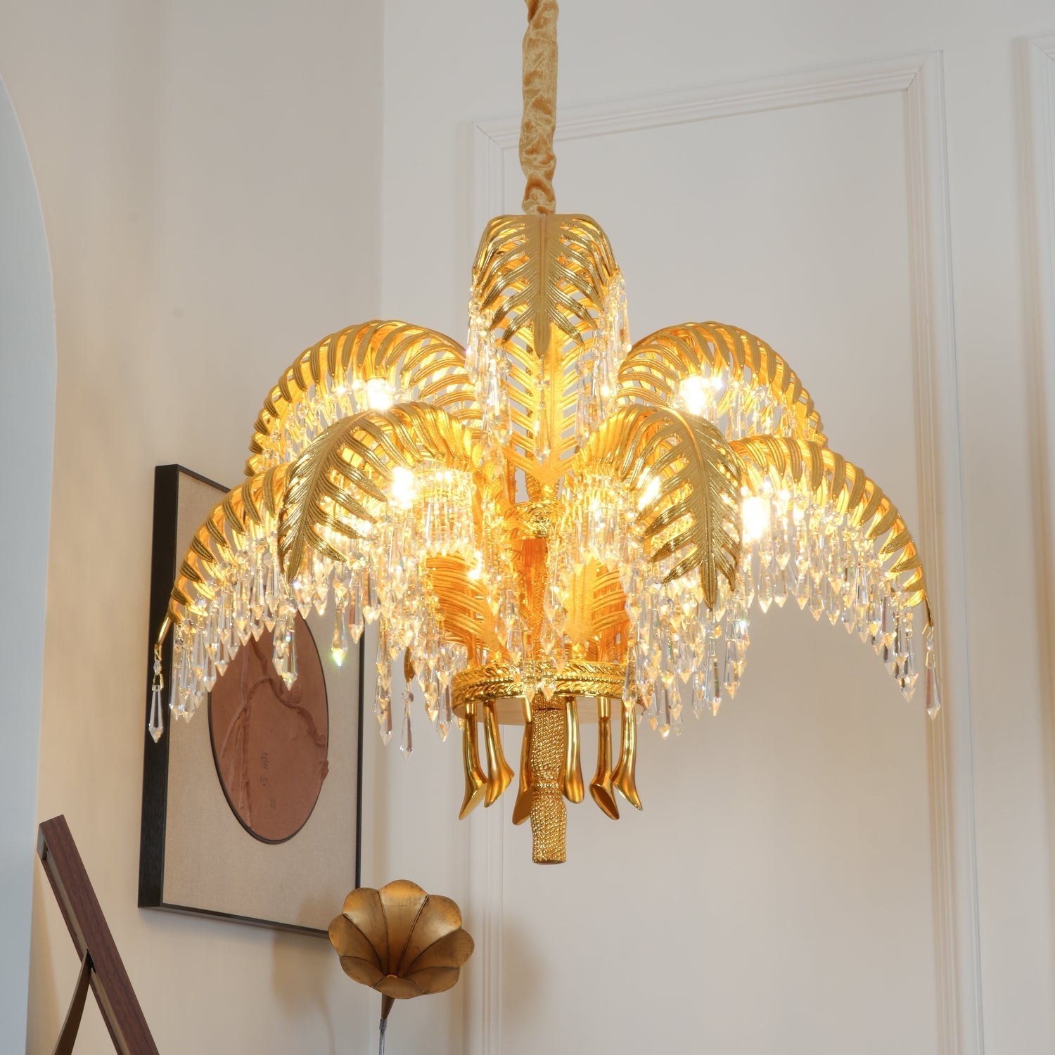Kilwen Regal Brass Crystal Chandelier