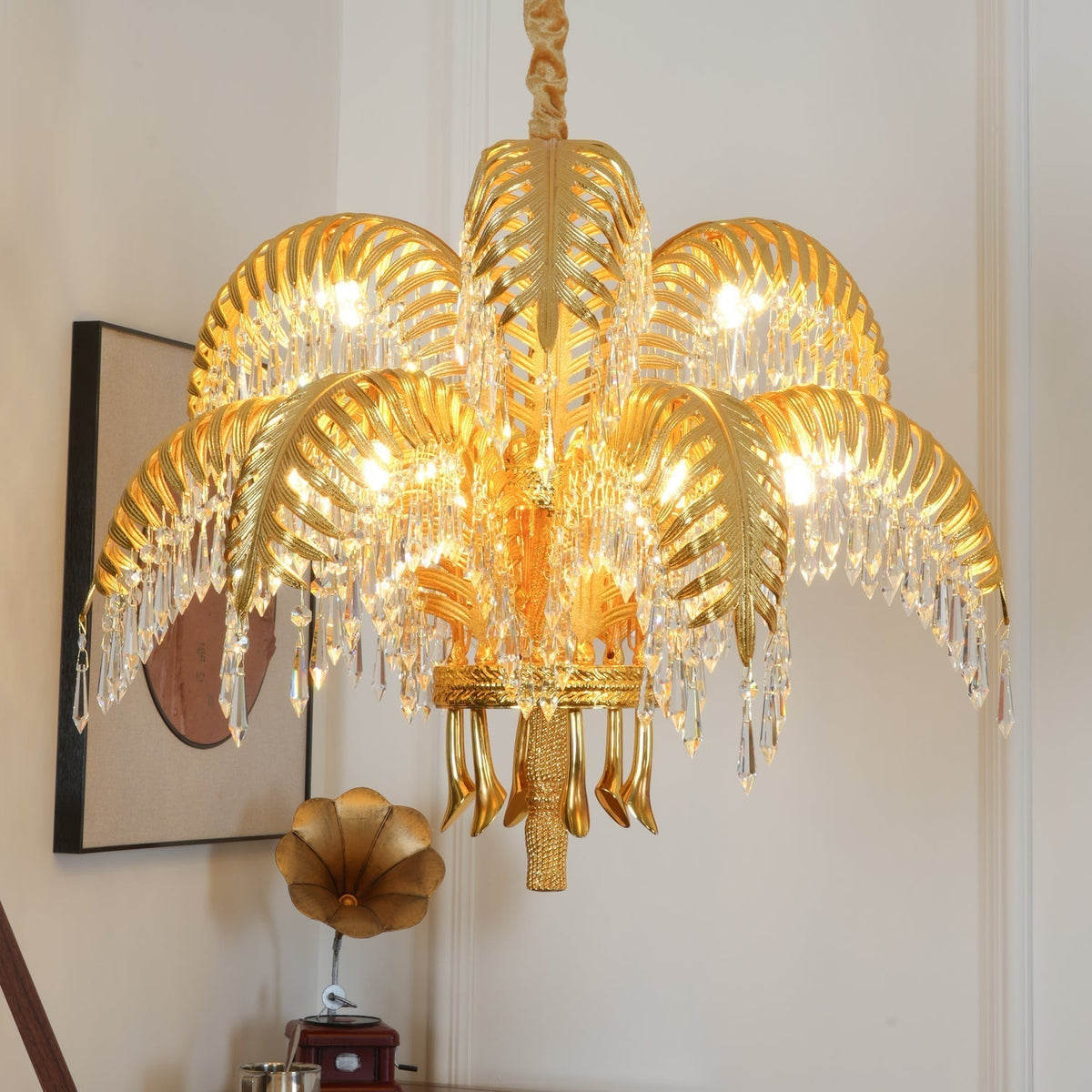 Kilwen Regal Brass Crystal Chandelier