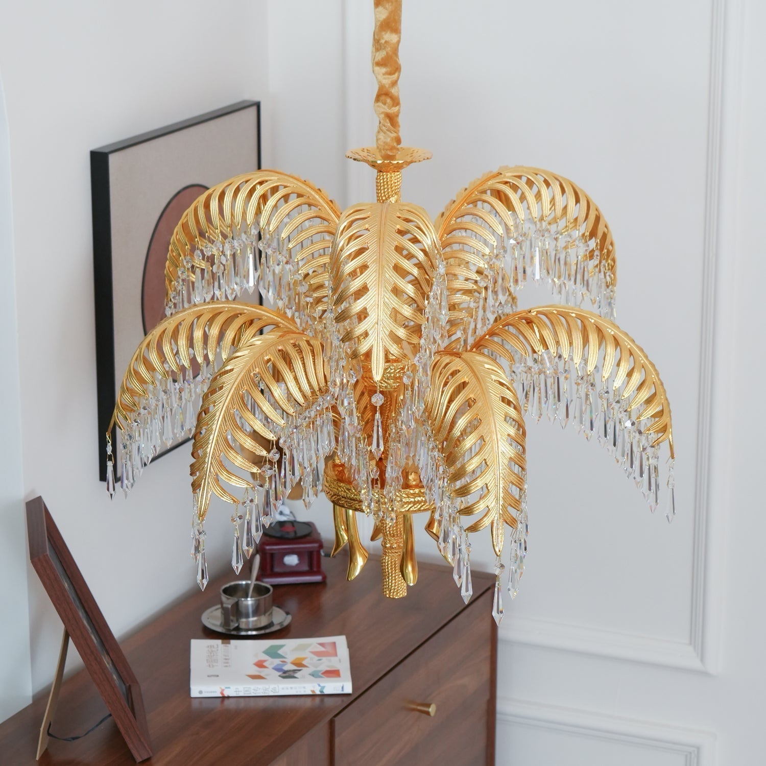 Kilwen Regal Brass Crystal Chandelier